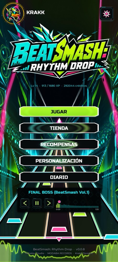 Inicio de BeatSmash